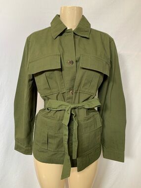 A NEW DAY Women’s Military Jacket Size Small Hip Length Army Green Color NWT
